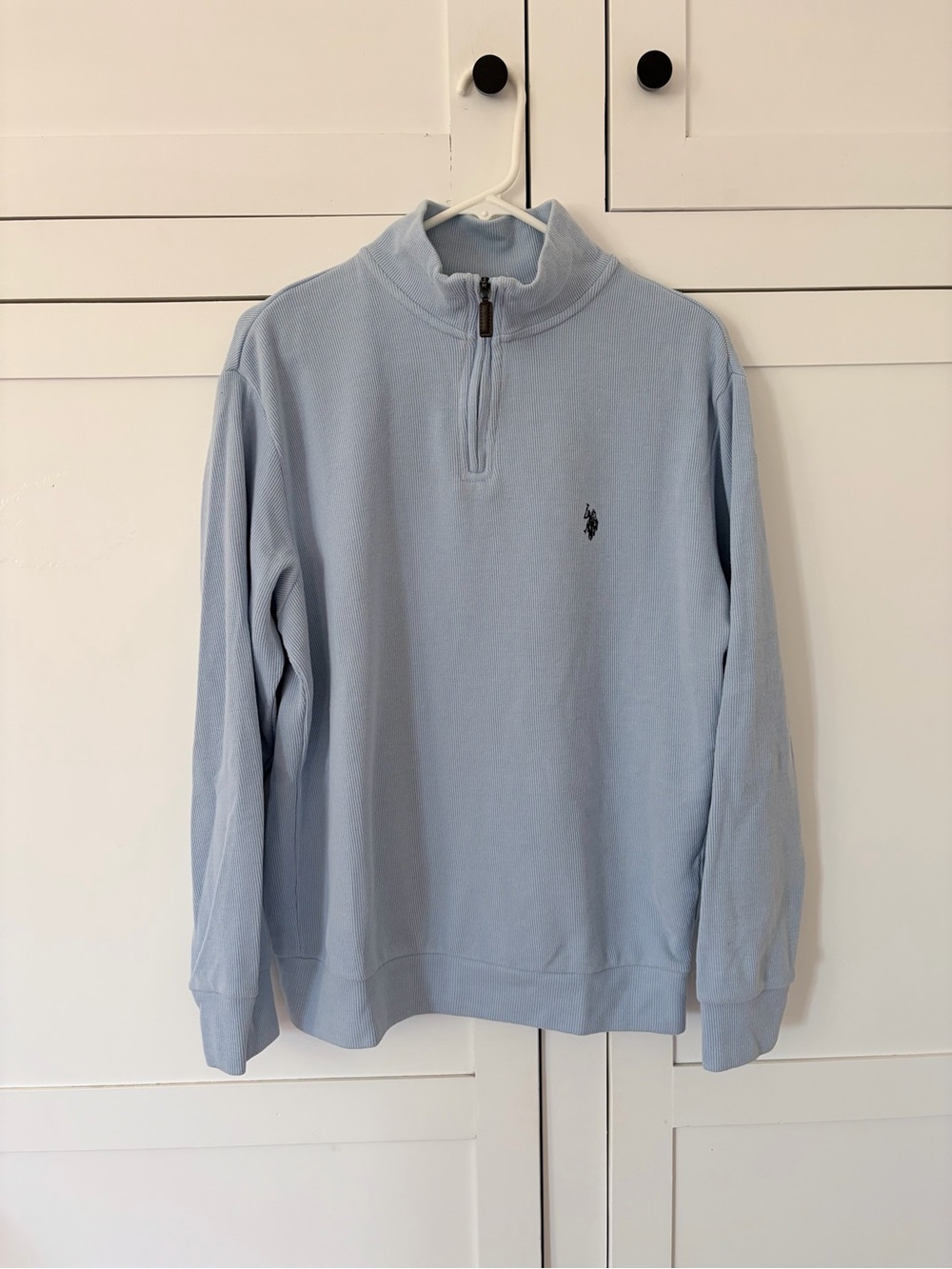 Men’s U.S Polo Asssn Blue Quarter Zip Sweater Size Medium